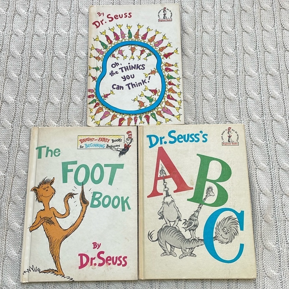 Dr. Seuss vintage hardbacks. ABC, The Foot Book, Oh, the thinks you can think